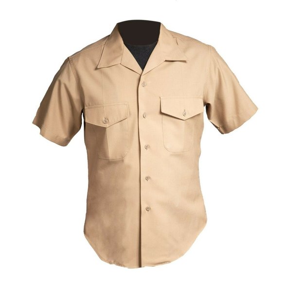 US MARINE PRIVATE E-2 16 KHAKI BUTTON DRESS UNIFORM SHORT SLEEVE SHIRT IH 00024 - Picture 13 of 13